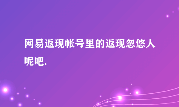 网易返现帐号里的返现忽悠人呢吧.