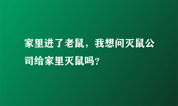 家里进了老鼠，我想问灭鼠公司给家里灭鼠吗？