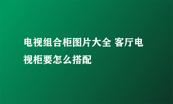 电视组合柜图片大全 客厅电视柜要怎么搭配