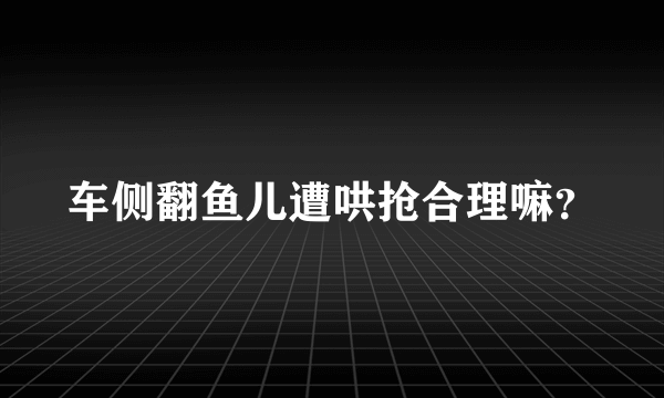 车侧翻鱼儿遭哄抢合理嘛？