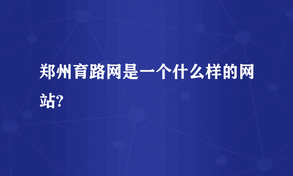 郑州育路网是一个什么样的网站?