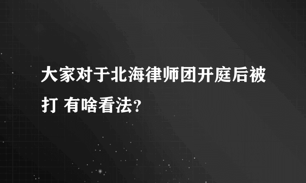 大家对于北海律师团开庭后被打 有啥看法？