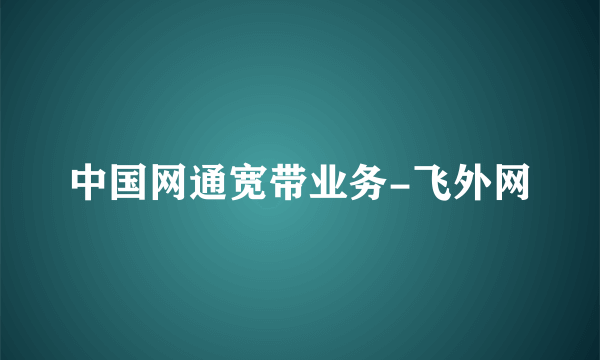 中国网通宽带业务-飞外网