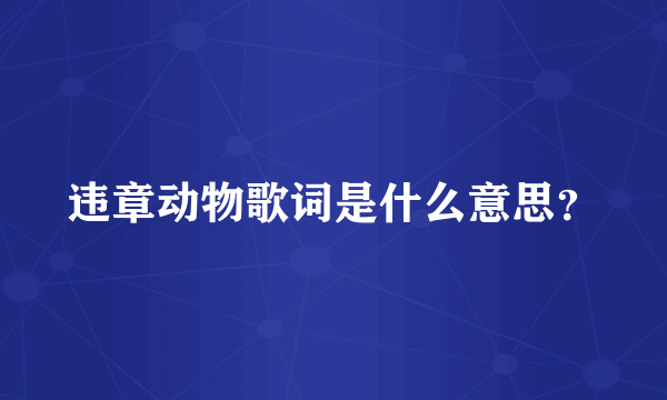 违章动物歌词是什么意思？