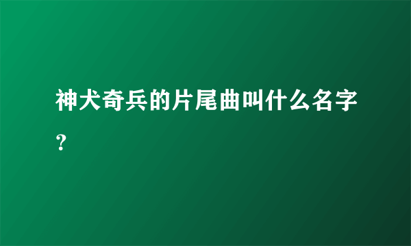 神犬奇兵的片尾曲叫什么名字？