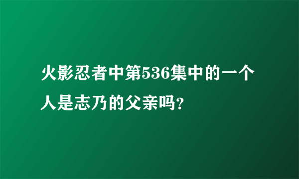 火影忍者中第536集中的一个人是志乃的父亲吗？