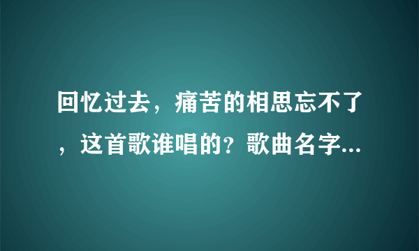 回忆过去，痛苦的相思忘不了，这首歌谁唱的？歌曲名字是什么？