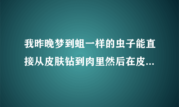 我昨晚梦到蛆一样的虫子能直接从皮肤钻到肉里然后在皮里爬啊爬啊爬~~？