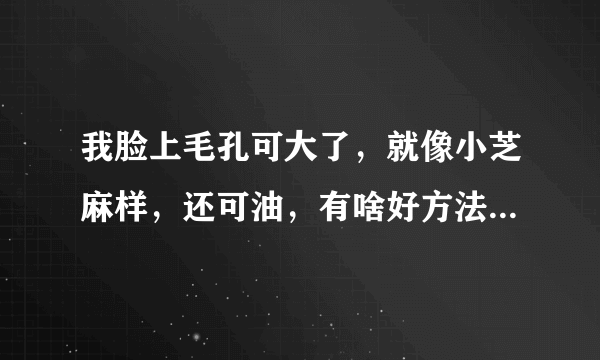 我脸上毛孔可大了，就像小芝麻样，还可油，有啥好方法吗？谢谢了