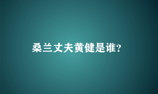 桑兰丈夫黄健是谁？