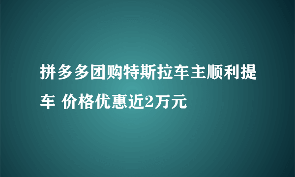 拼多多团购特斯拉车主顺利提车 价格优惠近2万元