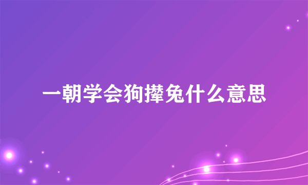 一朝学会狗撵兔什么意思