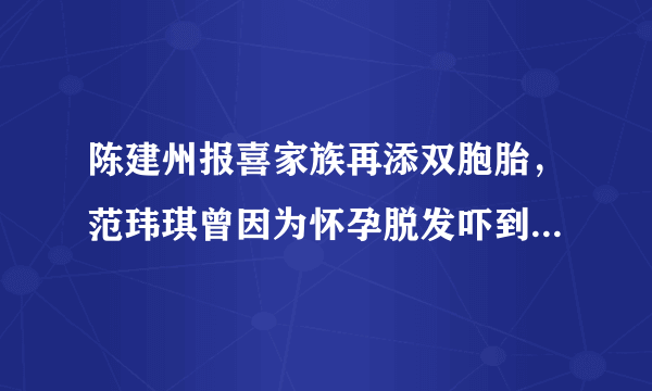 陈建州报喜家族再添双胞胎，范玮琪曾因为怀孕脱发吓到小s，你怎么看？