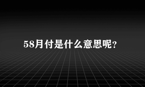 58月付是什么意思呢？