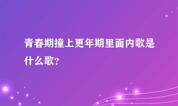 青春期撞上更年期里面内歌是什么歌？