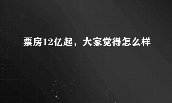 票房12亿起，大家觉得怎么样