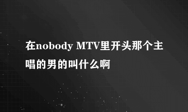 在nobody MTV里开头那个主唱的男的叫什么啊