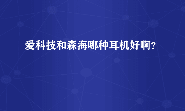 爱科技和森海哪种耳机好啊？