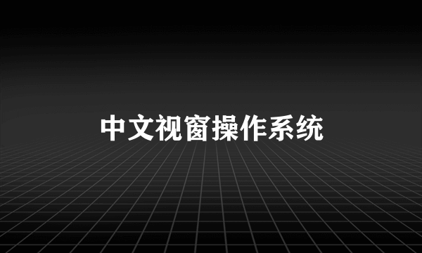 中文视窗操作系统