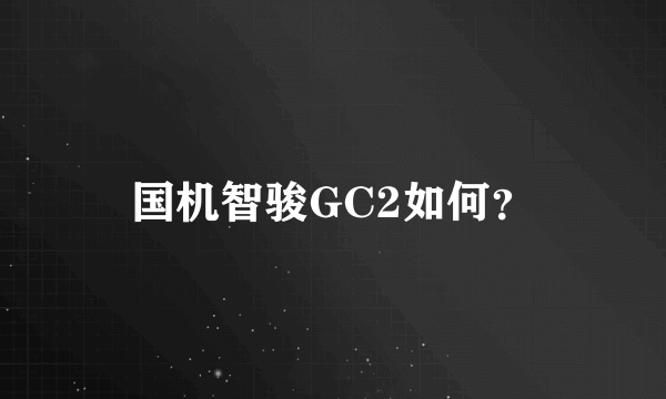 国机智骏GC2如何？