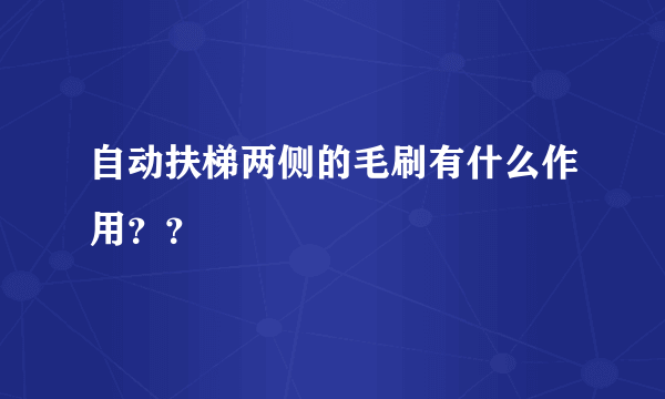 自动扶梯两侧的毛刷有什么作用？？