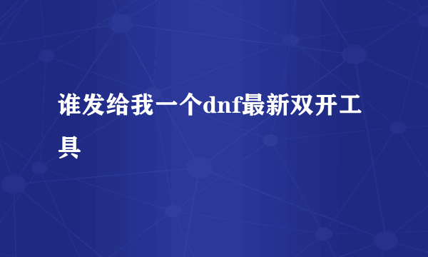 谁发给我一个dnf最新双开工具