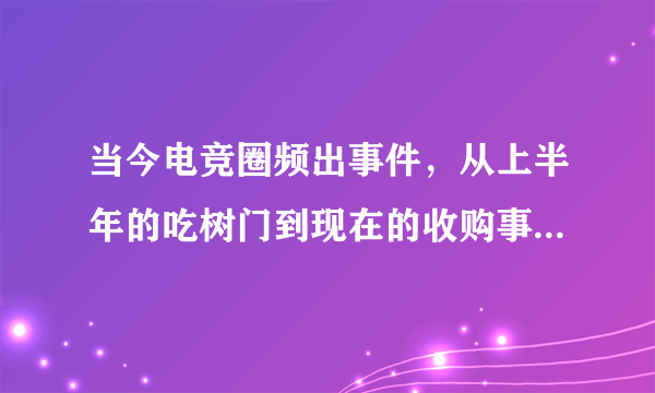 当今电竞圈频出事件，从上半年的吃树门到现在的收购事件，可大家也许不知道这两件事都和万达有关