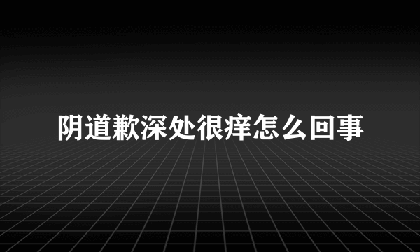 阴道歉深处很痒怎么回事