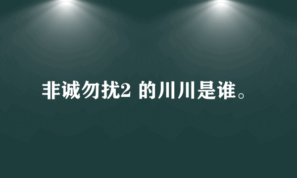 非诚勿扰2 的川川是谁。