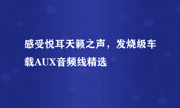 感受悦耳天籁之声，发烧级车载AUX音频线精选