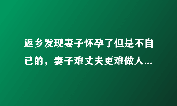 返乡发现妻子怀孕了但是不自己的，妻子难丈夫更难做人怎么这么难