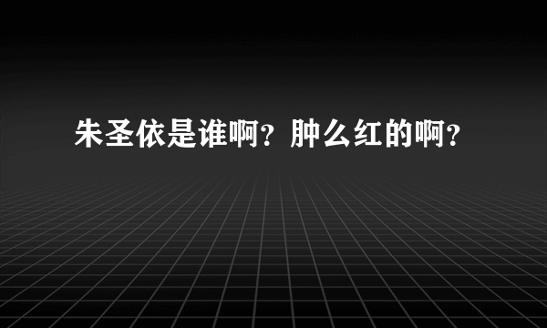 朱圣依是谁啊？肿么红的啊？