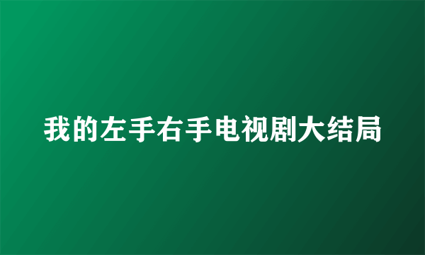 我的左手右手电视剧大结局