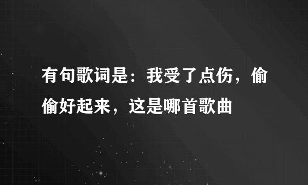 有句歌词是：我受了点伤，偷偷好起来，这是哪首歌曲