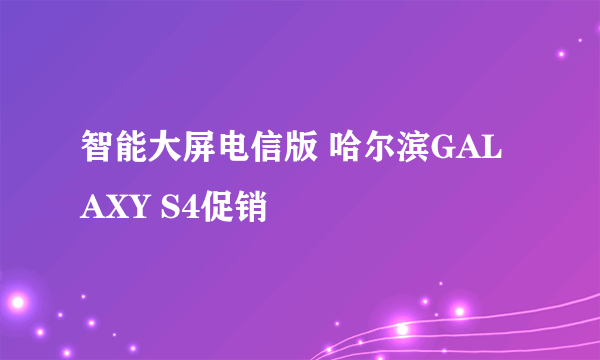 智能大屏电信版 哈尔滨GALAXY S4促销