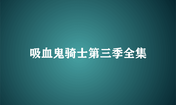 吸血鬼骑士第三季全集