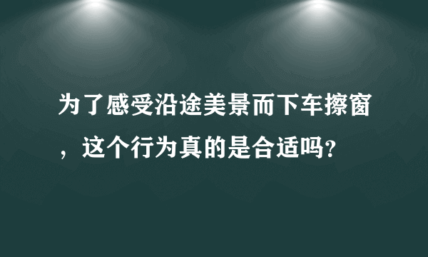 为了感受沿途美景而下车擦窗，这个行为真的是合适吗？