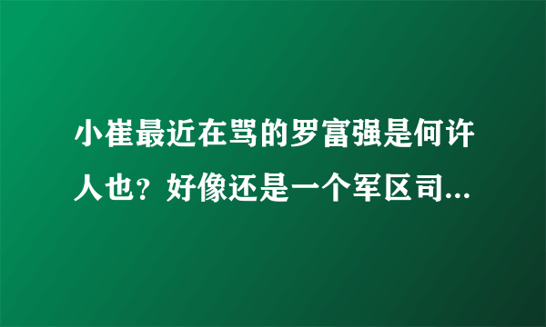 小崔最近在骂的罗富强是何许人也？好像还是一个军区司令？？？？