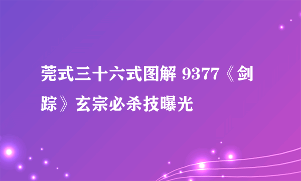 莞式三十六式图解 9377《剑踪》玄宗必杀技曝光