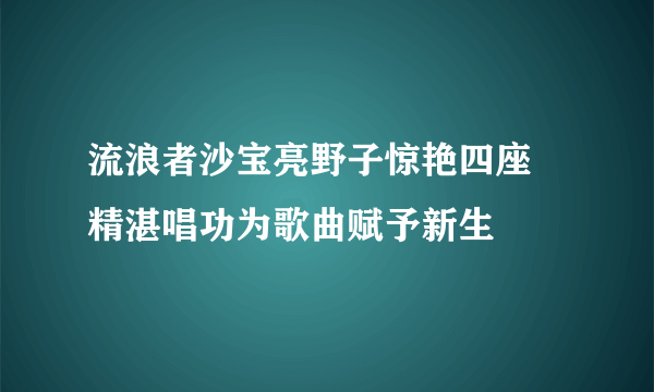 流浪者沙宝亮野子惊艳四座 精湛唱功为歌曲赋予新生