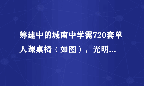 筹建中的城南中学需720套单人课桌椅（如图），光明厂承担了这项生产任务.该厂生产桌子必须5人一组.每组每天可生产12张；生产椅子必须4人一组，每组每天可生产24把.已知学校筹建组要求光明厂6天完成这项生产任务.（1）问光明厂平均毎天要生产多少套单人课桌椅？（2）现学校筹建组要求至少提前1天完成这项生产任务.光明厂生产课桌椅的员工增加到84名，试给出一种分配生产桌子、椅子的员工数的方案.