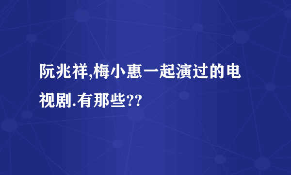 阮兆祥,梅小惠一起演过的电视剧.有那些??