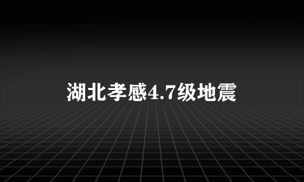 湖北孝感4.7级地震