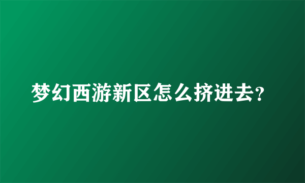 梦幻西游新区怎么挤进去？