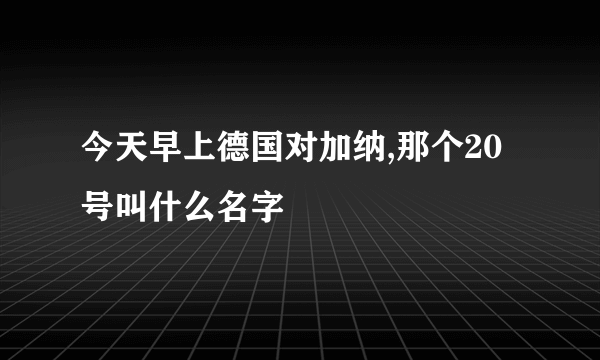 今天早上德国对加纳,那个20号叫什么名字