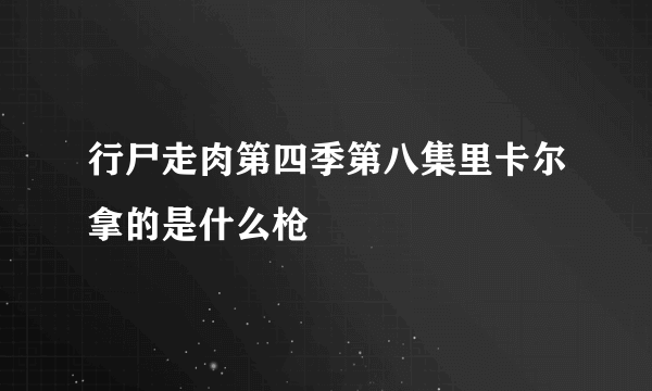 行尸走肉第四季第八集里卡尔拿的是什么枪