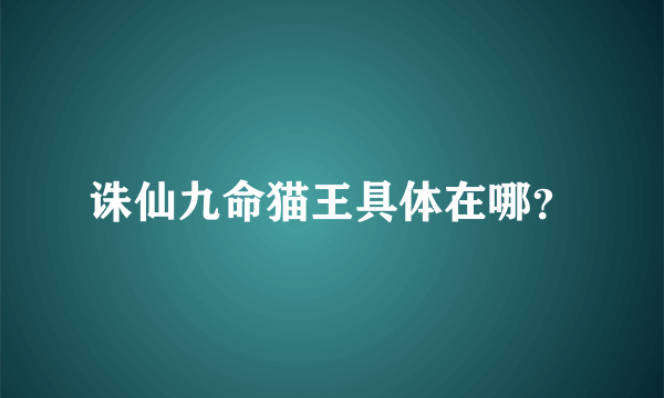 诛仙九命猫王具体在哪？