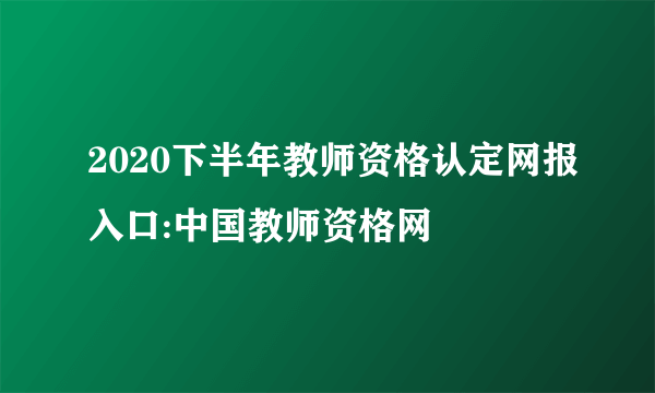 2020下半年教师资格认定网报入口:中国教师资格网