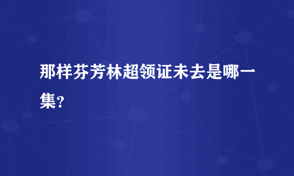 那样芬芳林超领证未去是哪一集？