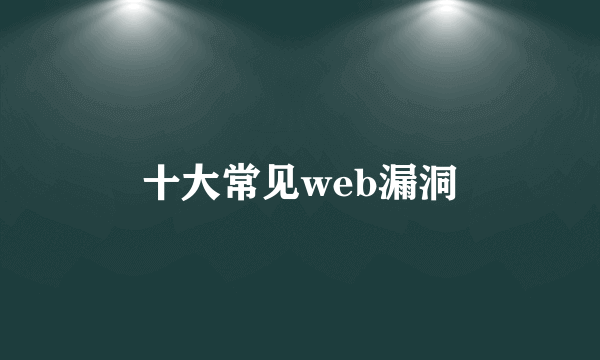 十大常见web漏洞